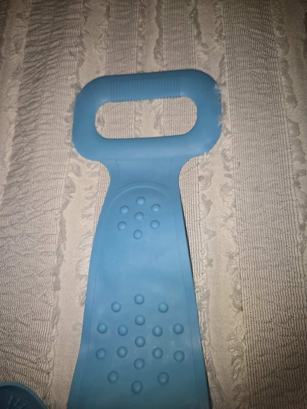 Blue Silicone Bath Back Scrubber with Handles NWOT